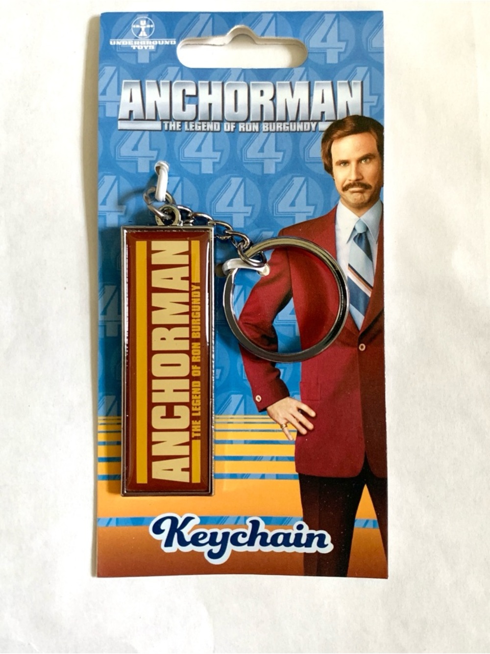 Anchorman Ron Burgundy keychain O ring